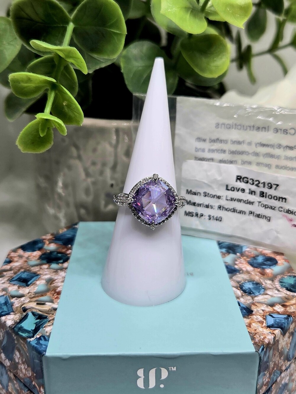 BP Lavender Topaz Halo Ring in Purple & Silver - "Love In Bloom"